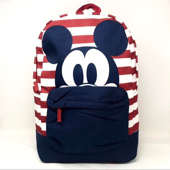 red white and blue backpack